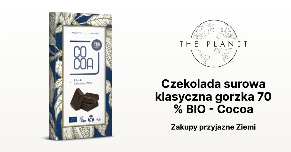 Czekolada Surowa Klasyczna Gorzka Bio Cocoa The Planet